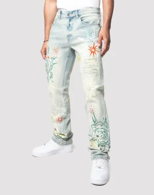 Activewear gear Grindhouse Straight Fit Stack Rhinestone Sevier Denim Jeans Party wear