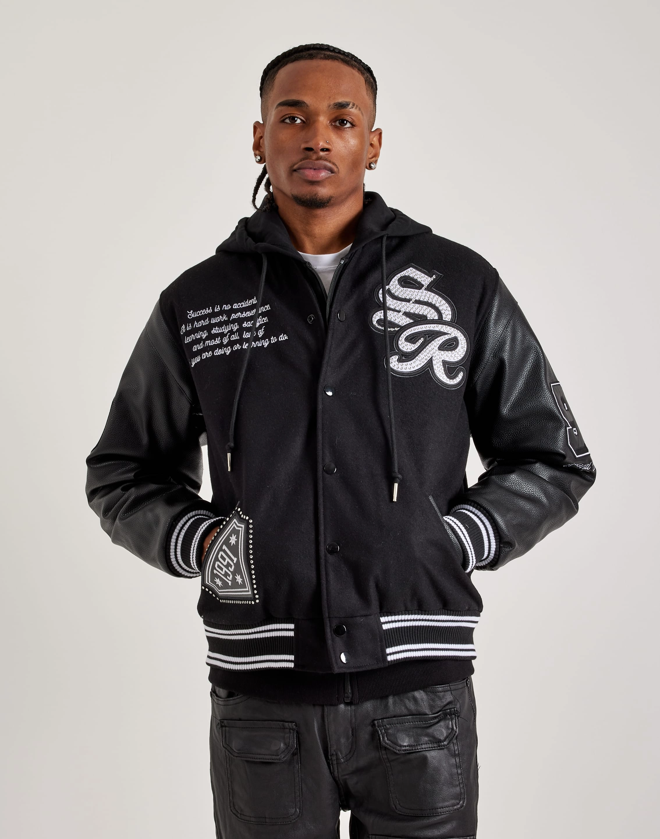Activewear gear Smoke Rise Varsity Jacket Leather - material fashion