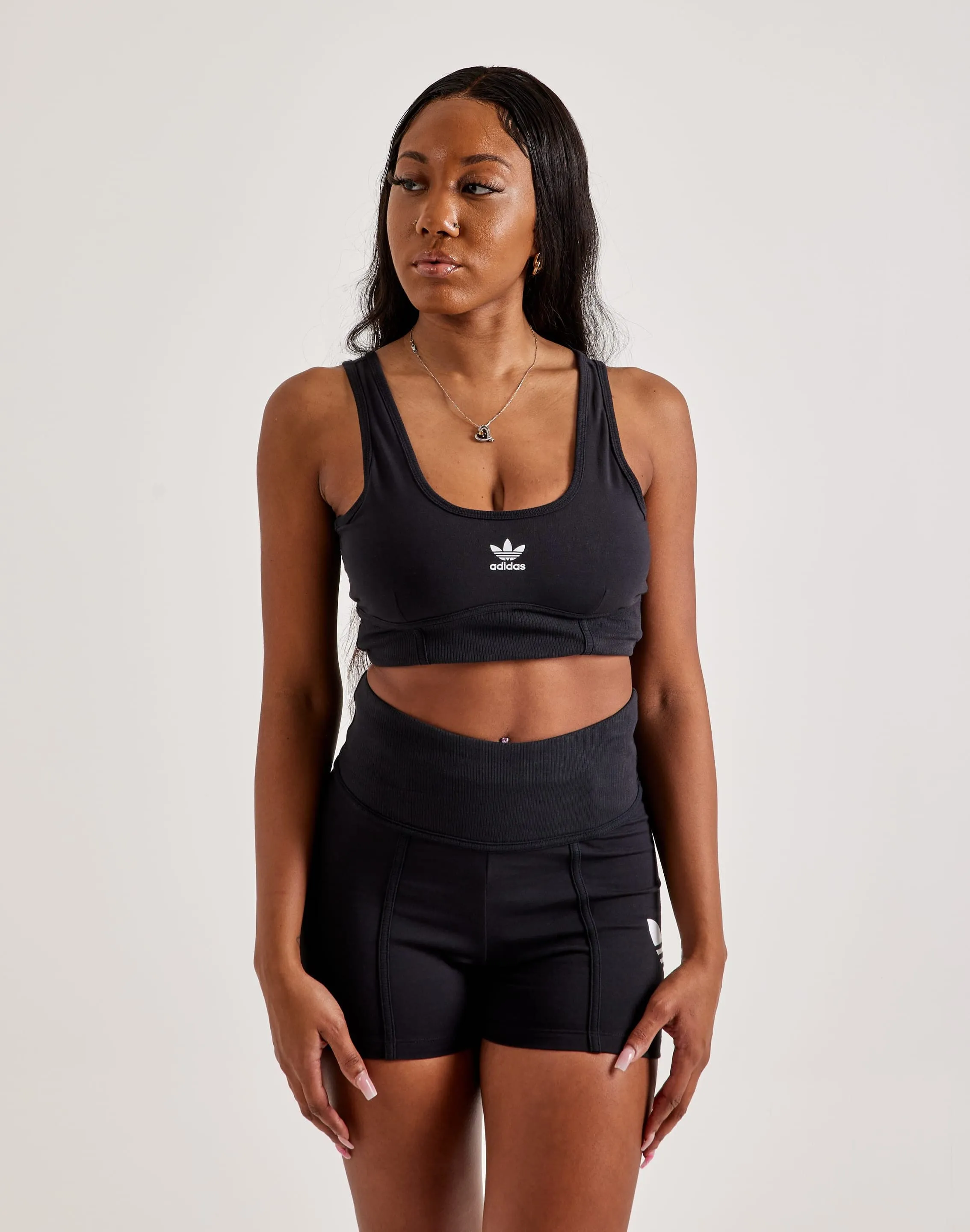 Adidas Adicolor Trefoil Bra Leather - material fashion New fashion arrivals
