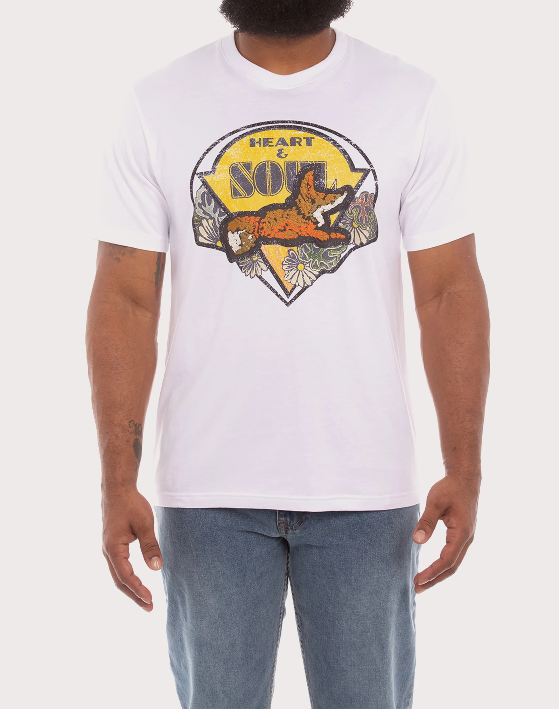 Akoo Heart And Soul White Tee Activewear gear Denim - based fashion
