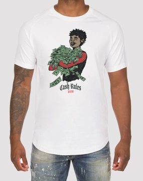 Akoo Cash Rules White Tee Fashion on sale Fashion bloggers' picks