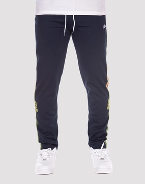Akoo Palace Navy Track Pants Leather - material fashion Clothing and accessories