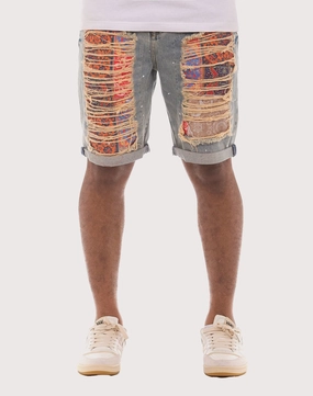 Athleisure fashion Akoo Stark Denim Blue Short Embroidered fashion
