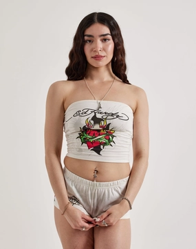 Beachwear items Ed Hardy Cross Heart Tube Top Formal wear selections