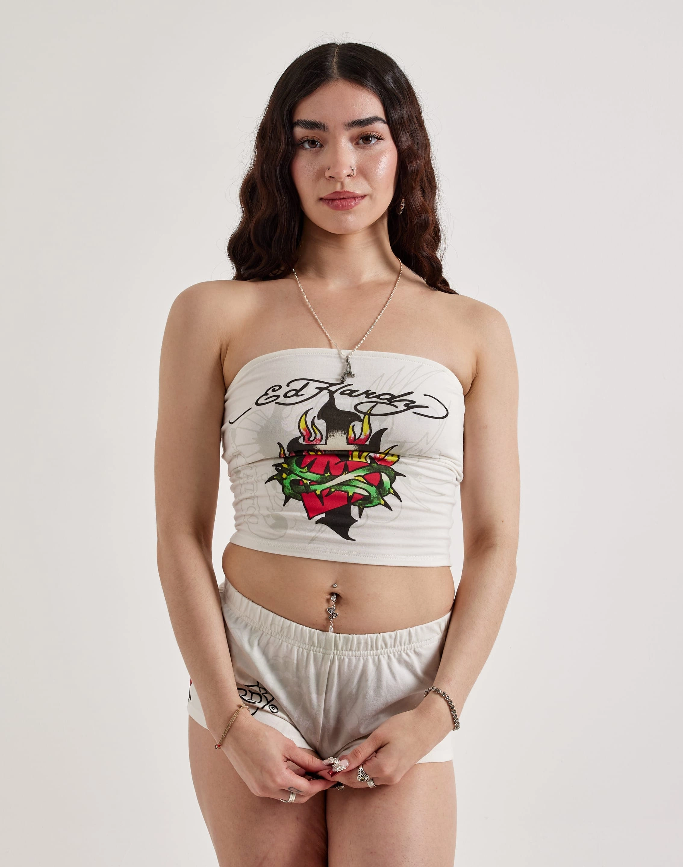 Beachwear items Ed Hardy Cross Heart Tube Top Formal wear selections
