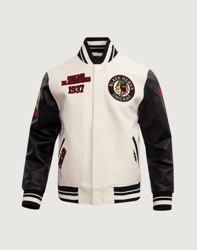 Best - selling fashion Pro Standard Chicago Blackhawks Retro Classic Rib Wool Varsity Jacket Casual wear options