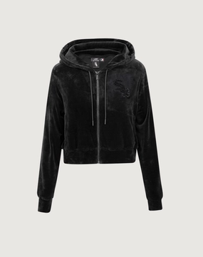 Bohemian style items Pro Standard Chicago White Sox Triple Black Velour Zip Hoodie Lace - detailed fashion