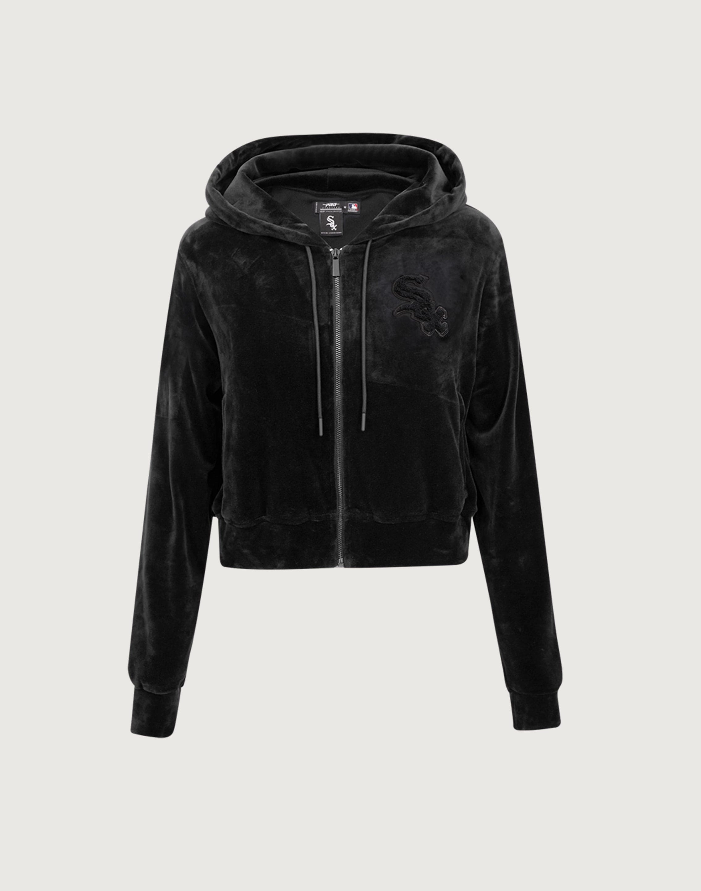 Classic fashion pieces Pro Standard Chicago White Sox Triple Black Velour Zip Hoodie Fashion boutiques