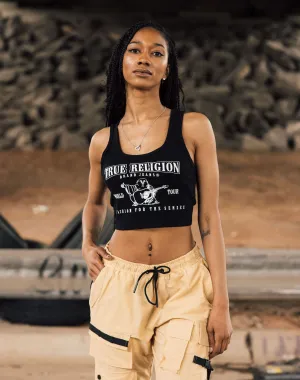 Budget - friendly fashion True Religion SRS Logo Crop Tank Top Fashion forecasting