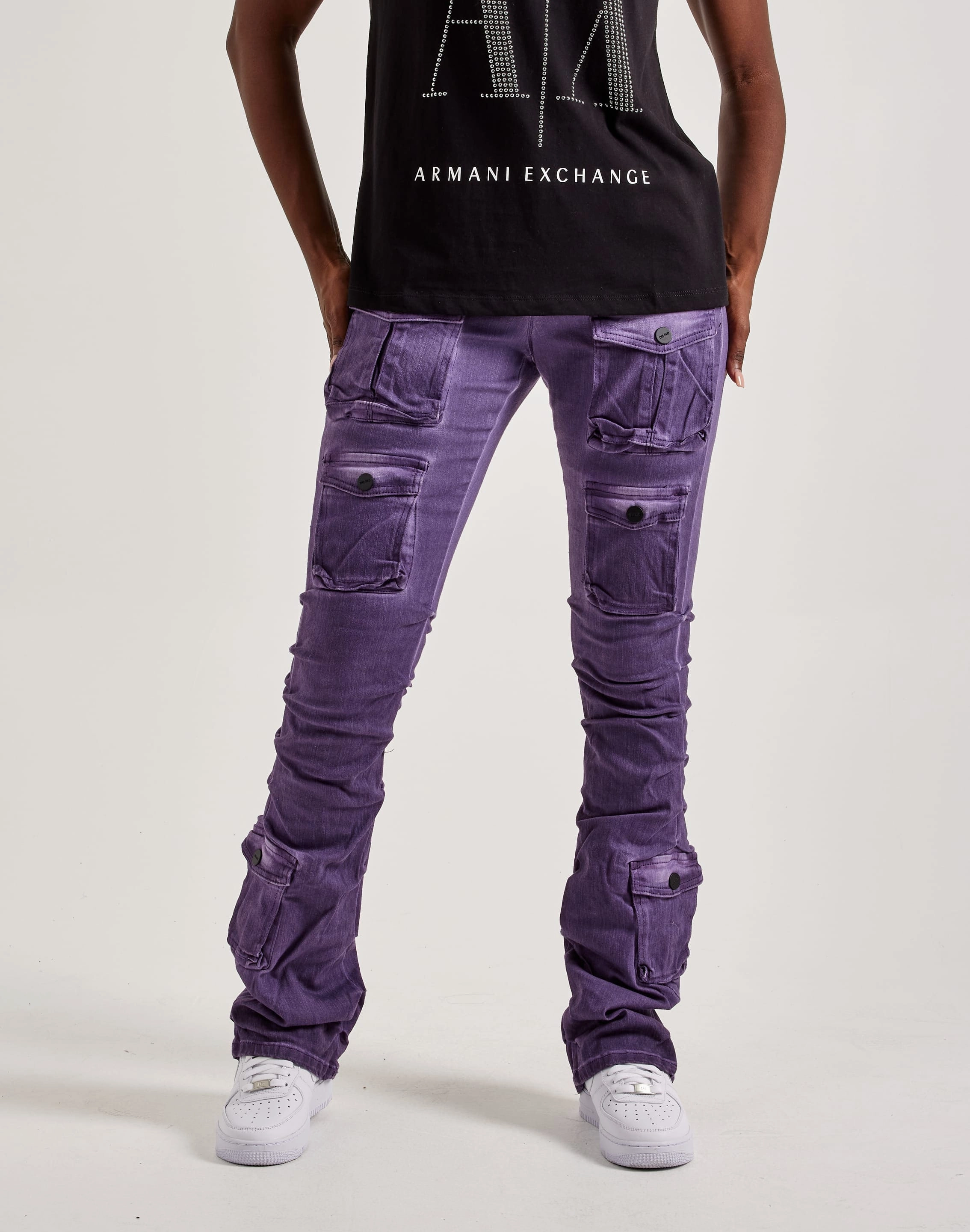 Budget - friendly fashion Smoke Rise High-Rise Stacked Cargo Pants Upcycled fashion