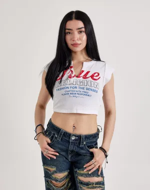 Business casual wear True Religion Retro Logo V-Notch Tee Quality apparel