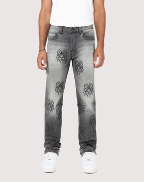 Business casual wear Grindhouse Straight Fit Spider Rhinestone Jeans Fashion culture