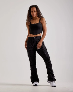 Business casual wear Smoke Rise High-Rise Stacked Nylon Cargo Pants Fashion-forward items