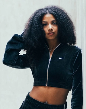 Clearance fashion Nike Cropped Velour Full-Zip Top Formal wear selections