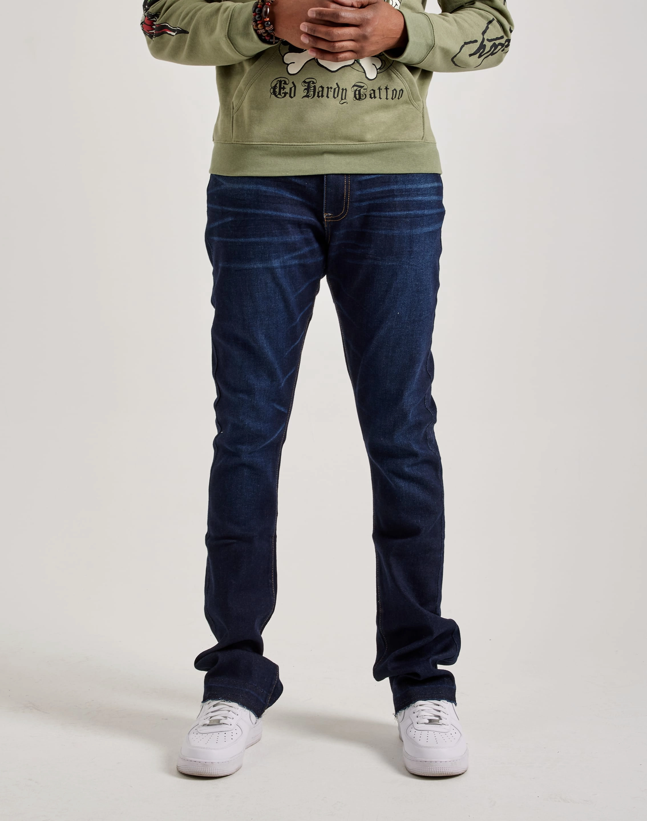 Comfortable apparel Ed Hardy Tiger Head Jeans Cotton - made fashion