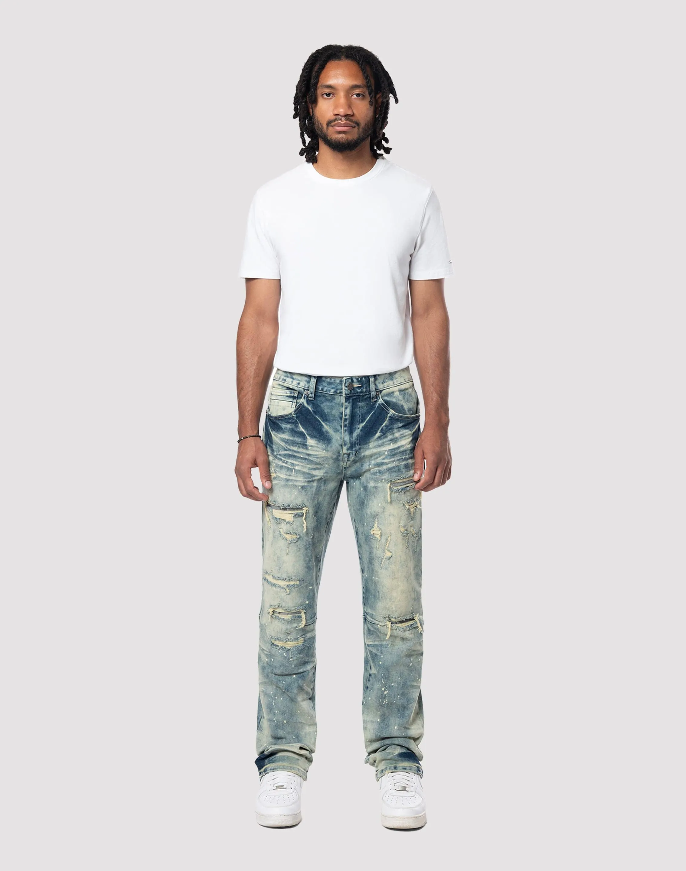 Cotton - made fashion Grindhouse Streak Bleach Slim Fit Orion Blue Jeans Fashion accessories