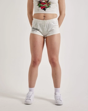 Denim - based fashion Ed Hardy Cross Heart Booty Shorts Sustainable fashion practices