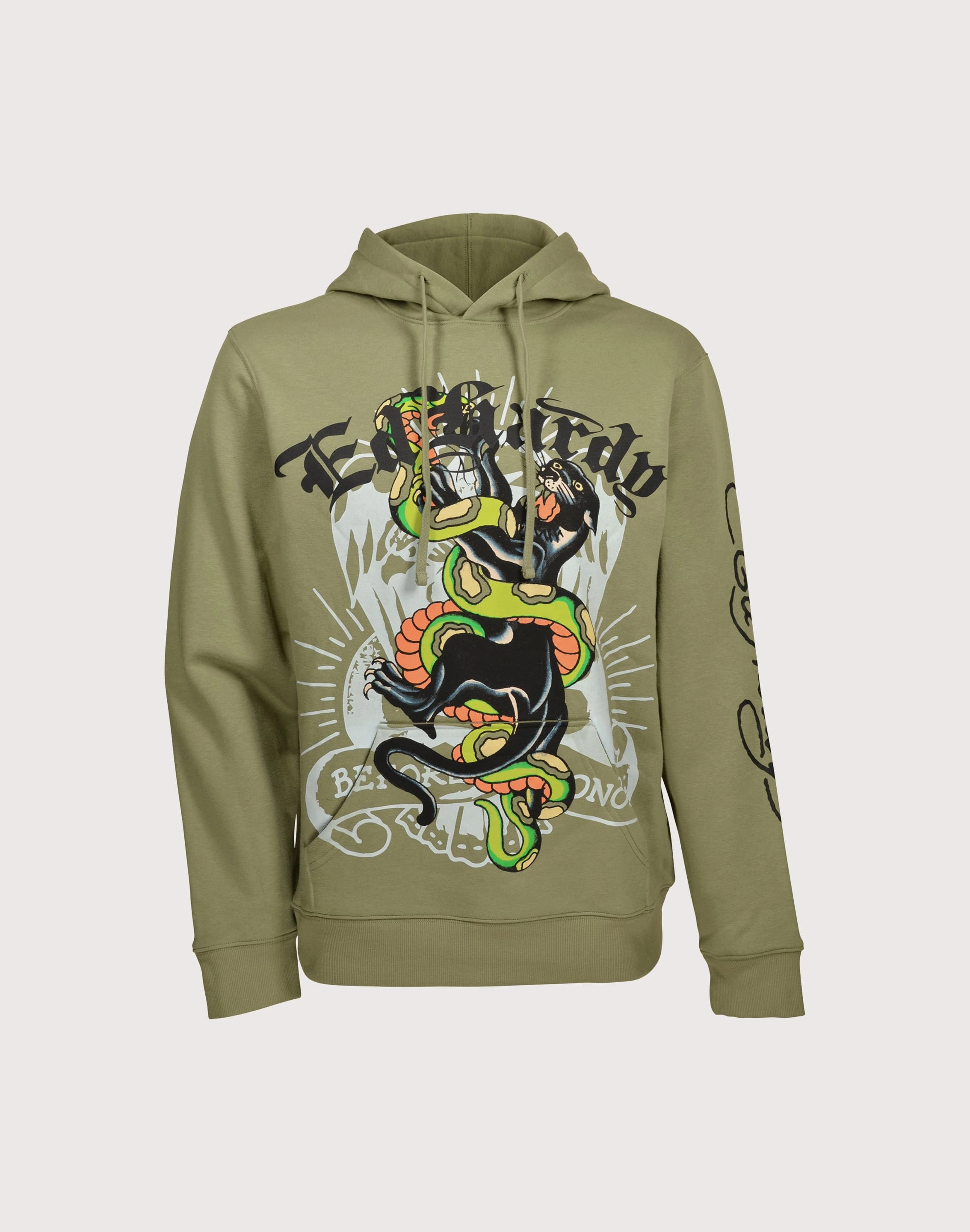 Denim - based fashion Ed Hardy Panther Snake Olive Hoodie Street fashion