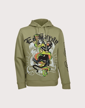Denim - based fashion Ed Hardy Panther Snake Olive Hoodie Street fashion