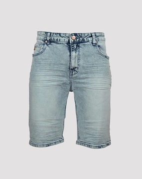 Denim - based fashion Grindhouse Acid Wash Denim Shorts - Blue Fashion on sale