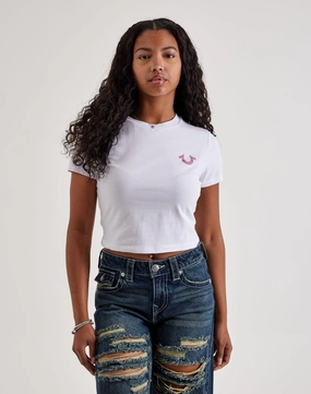 Denim - based fashion True Religion Crystal Buddha Baby Tee Fashion shows