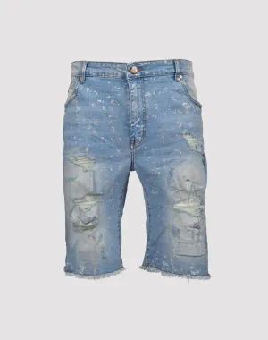 Designer fashion items Grindhouse Ripped with Metallic Flecks Denim Shorts Beaded fashion items