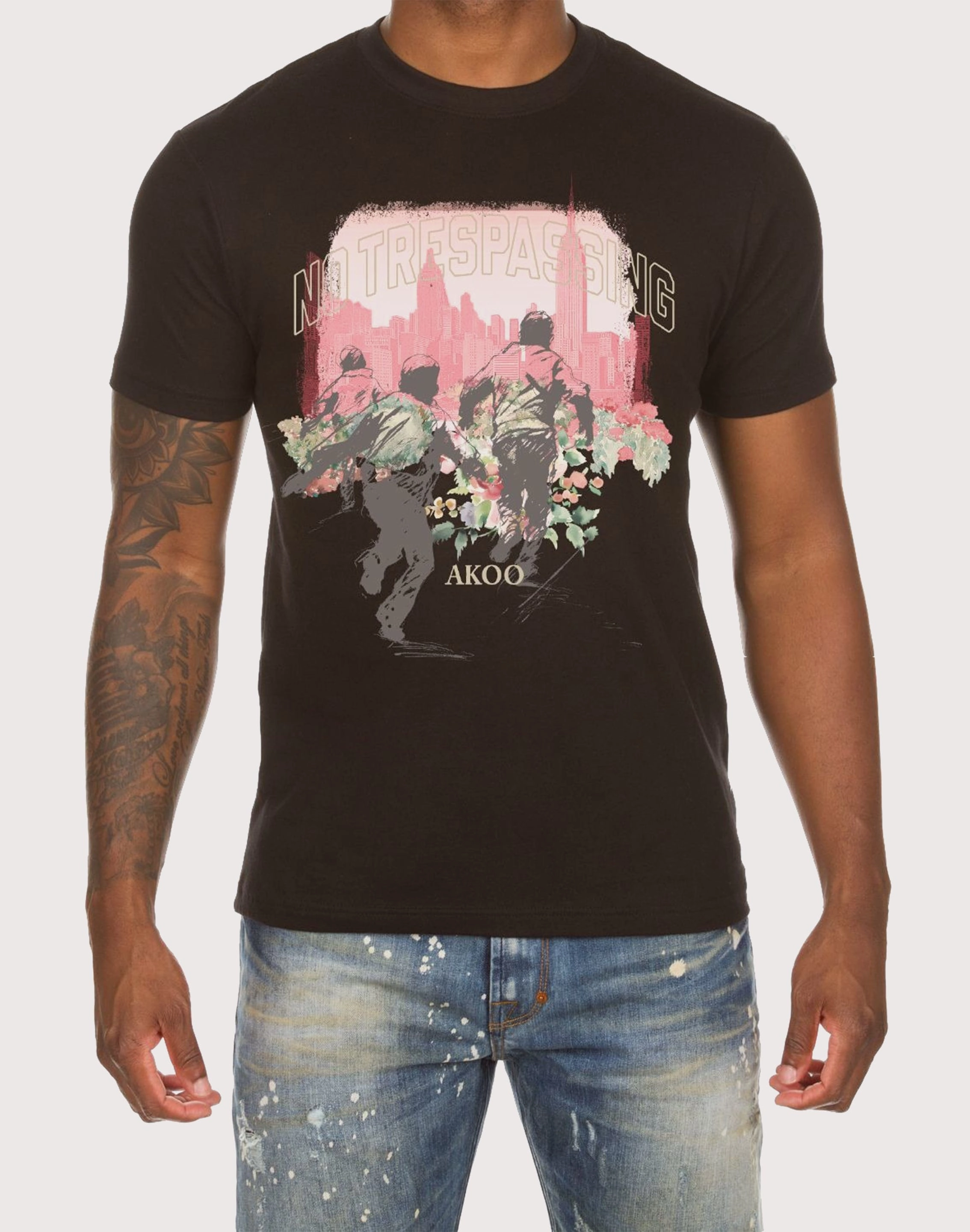 Designer fashion items Akoo Toward Black Tee Military - inspired fashion
