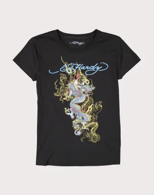 Ed Hardy Dragon Black Tee Denim products Recycled fashion materials