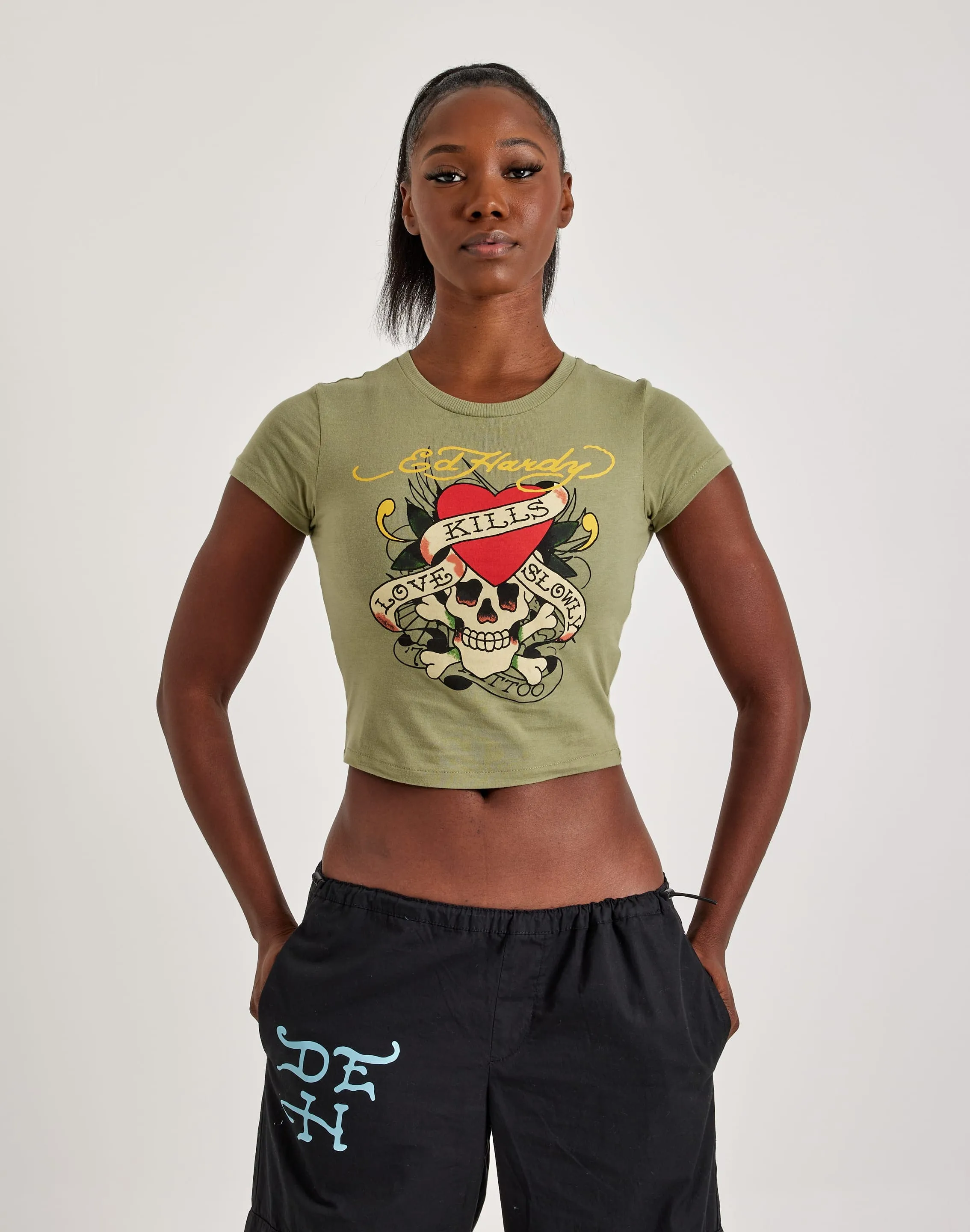 Ed Hardy Love Kills Slowly Skull Baby Tee Fashion inspiration Clothing prices