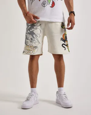 Ed Hardy Panther Snake Fleece Shorts Apparel finds Embroidered fashion