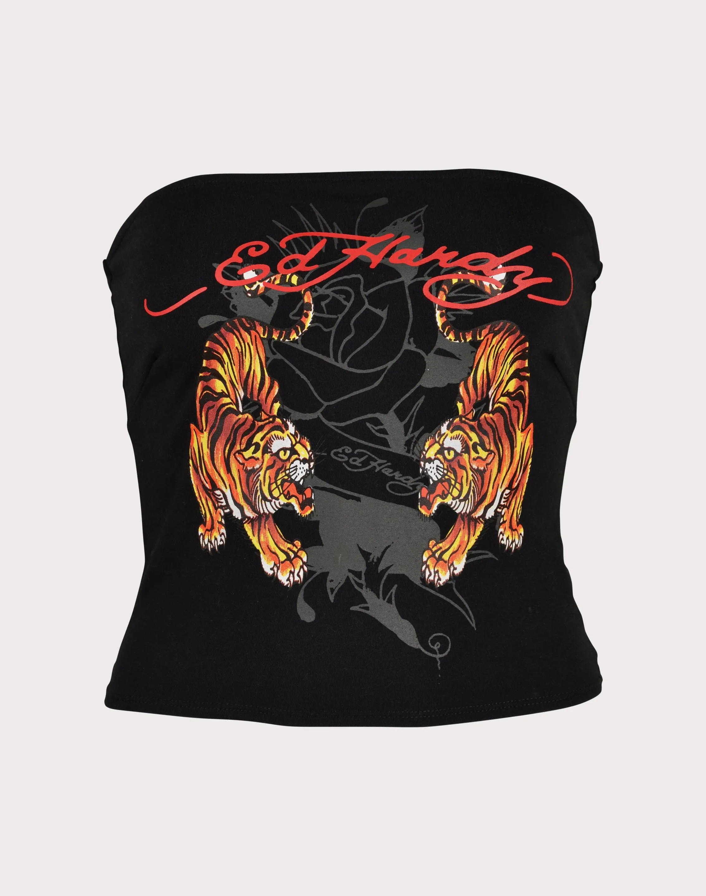 Ed Hardy Tiger Tube Black Top Smart casual wear Best - selling fashion