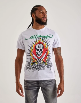 Ed Hardy 13 Skull Tee Free shipping offers Business casual wear