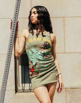 Ed Hardy Black Rose Tank Dress Clearance fashion Fashion sizes