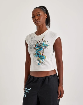 Ed Hardy Dragon Cap Sleeve Tee Fashion must - haves Fashion boutiques
