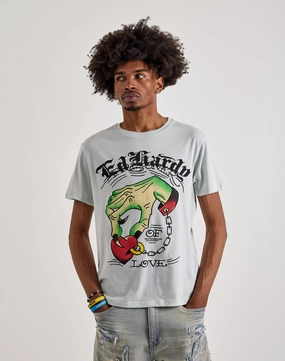 Ed Hardy  Heart Hand Short Sleeve Tee Budget - friendly fashion Hip - hop fashion
