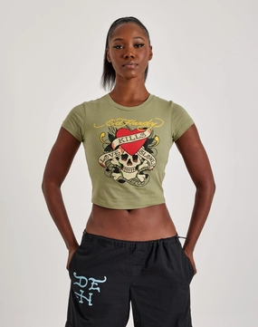 Ed Hardy Love Kills Slowly Skull Baby Tee Budget - friendly fashion Fashion for all ages