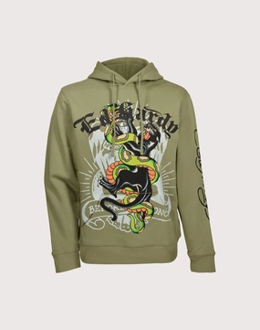 Ed Hardy Panther Snake Olive Hoodie Fashion-forward items Smart casual wear