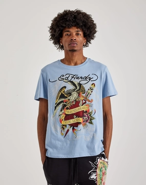Ed Hardy Pierced Eagle Rhinestone Tee Leather - material fashion Upcycled fashion