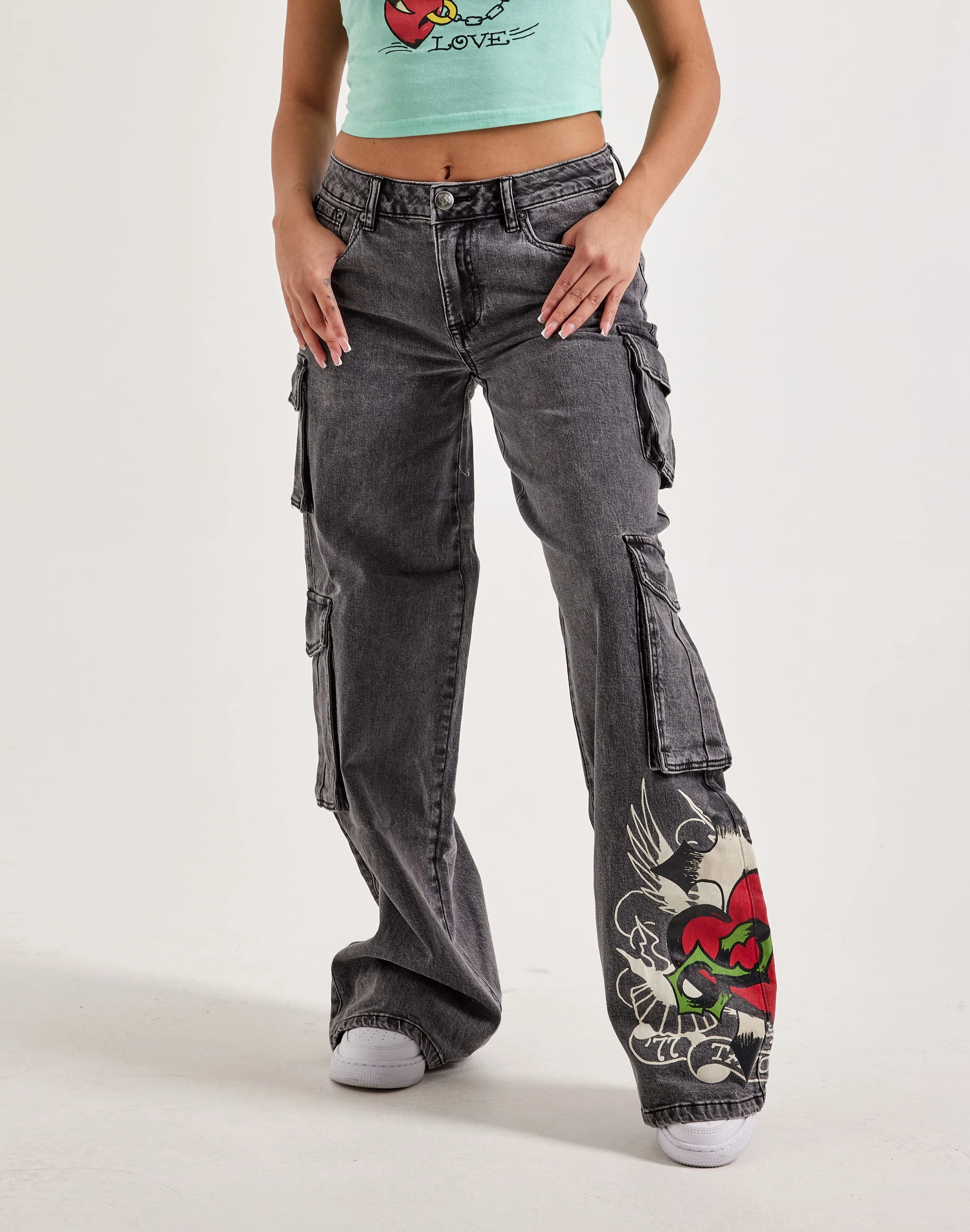 Ed Hardy Sacred Heart Cargo Jeans Fashion archives Wool - sourced fashion