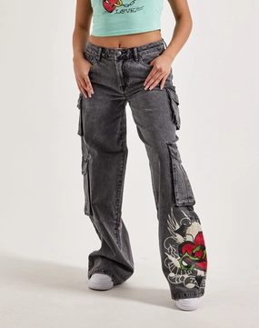 Ed Hardy Sacred Heart Cargo Jeans Fashion archives Wool - sourced fashion