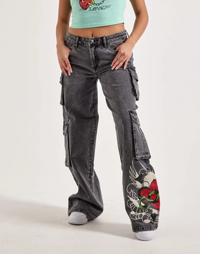 Ed Hardy Sacred Heart Cargo Jeans Nylon - included fashion Fashion history