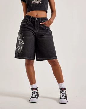 Ed Hardy Sacred Heart Denim Shorts Evening wear Online fashion shopping
