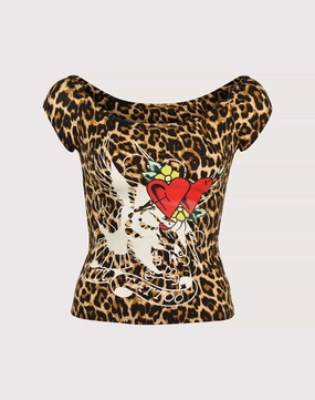 Embroidered fashion Ed Hardy Leo Heart Shirt Activewear gear