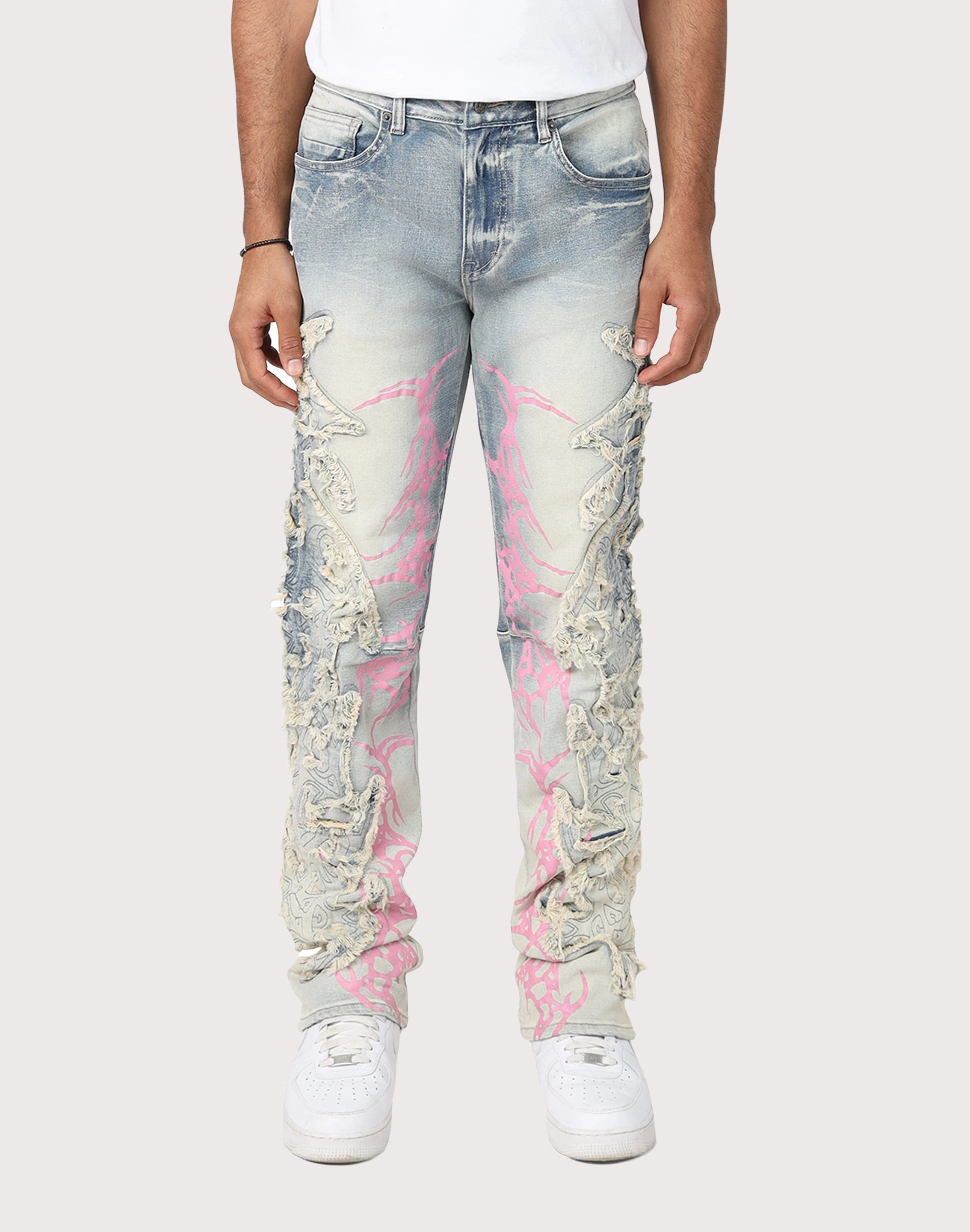 Evening wear Grindhouse Slim Fit Thorn Frayed Denim Jeans Military - inspired fashion