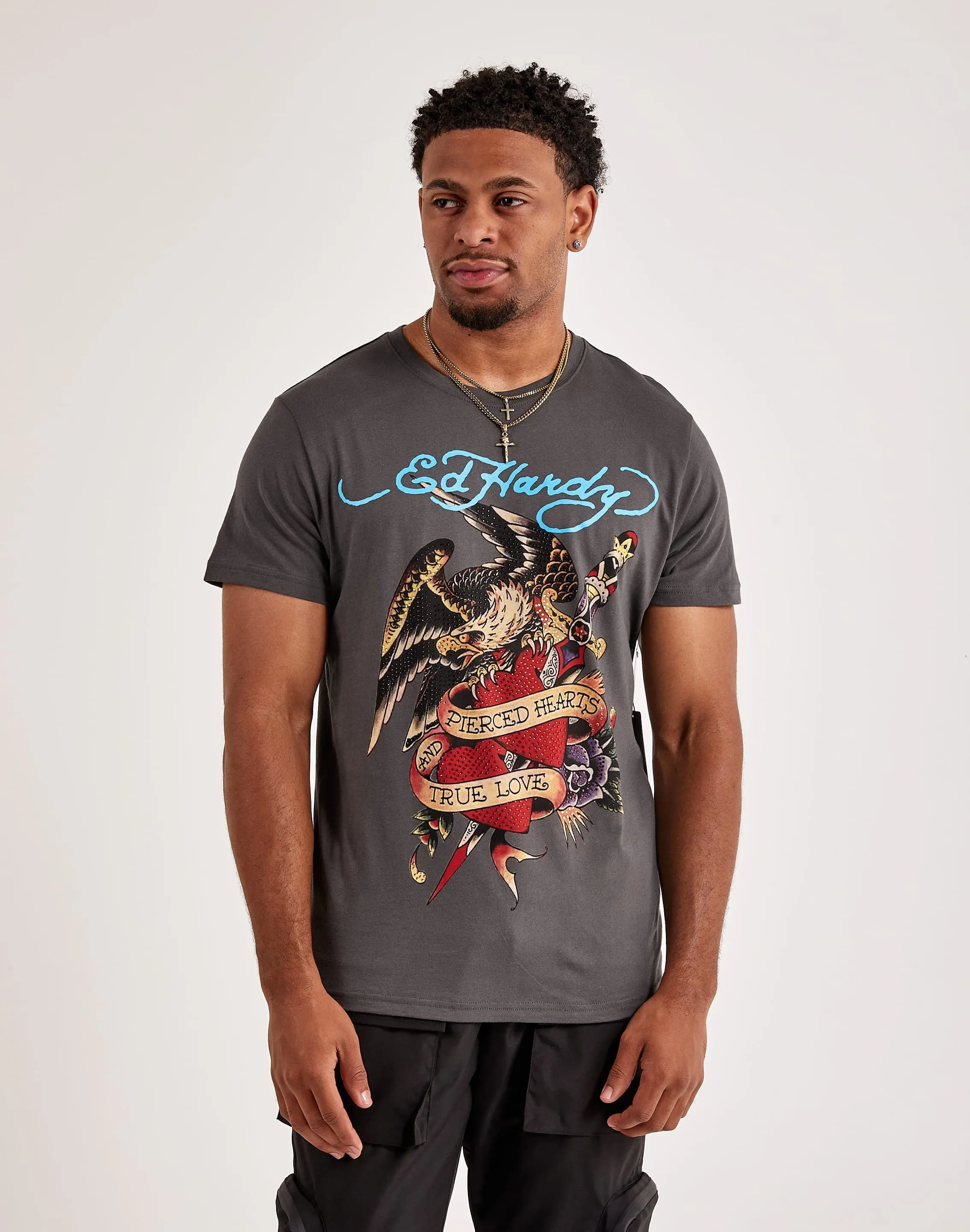 Fashion brands Ed Hardy Eagle Dagger Tee Hip - hop fashion