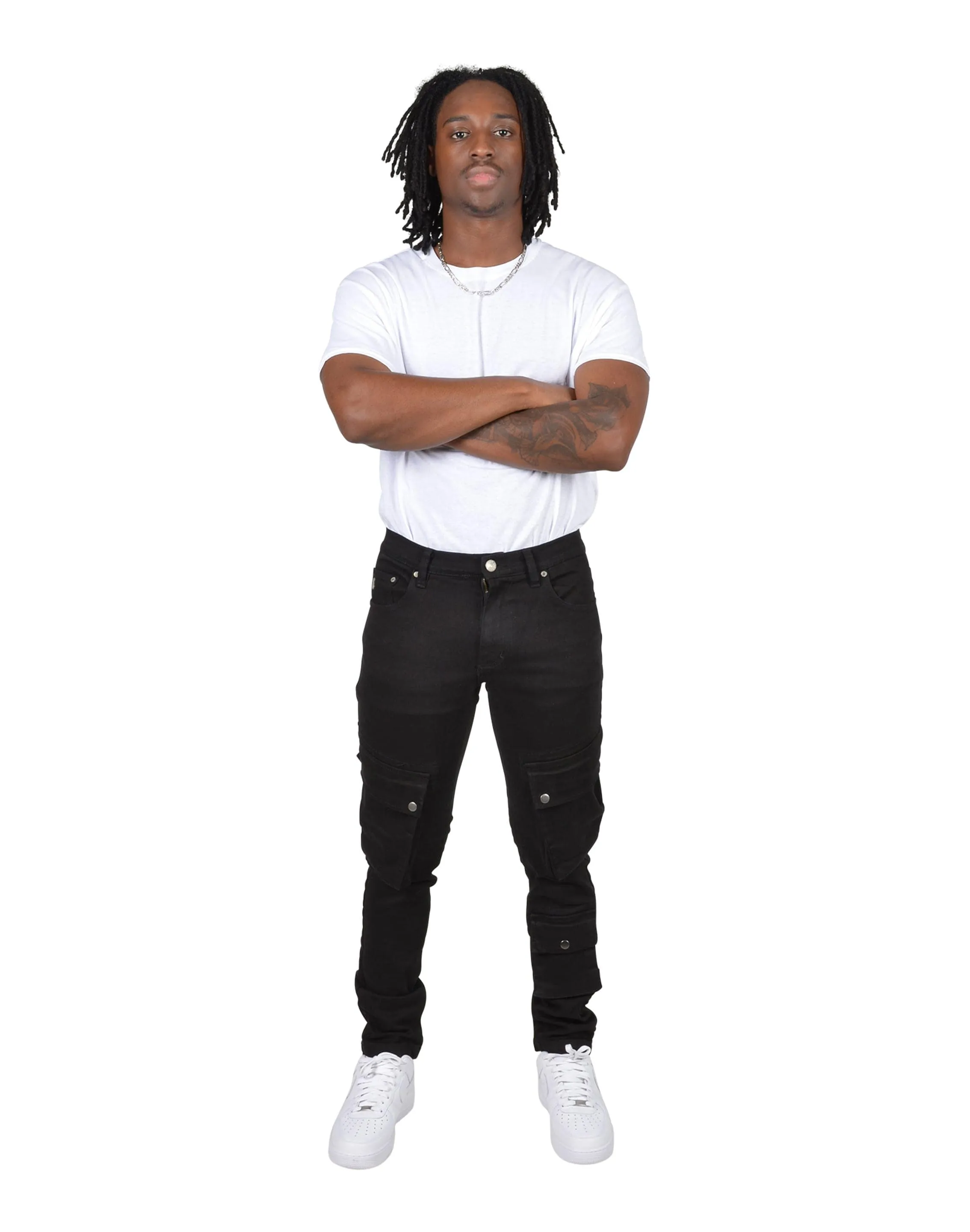 Fashion catalog Grindhouse Side Cargo Multi Pocket Denim Jeans Silk - fabric fashion