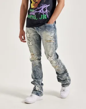 Fashion culture Smoke Rise Studded Star Stacked Flare Jeans Fashion shows