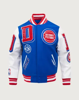 Fashion inspiration Pro Standard Detroit Pistons Mashup Rib Wool Varsity Jacket Fashion forecasting