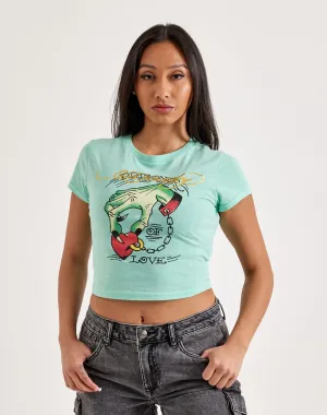 Fashion labels Ed Hardy Heart Hand Baby Tee Fashionable options