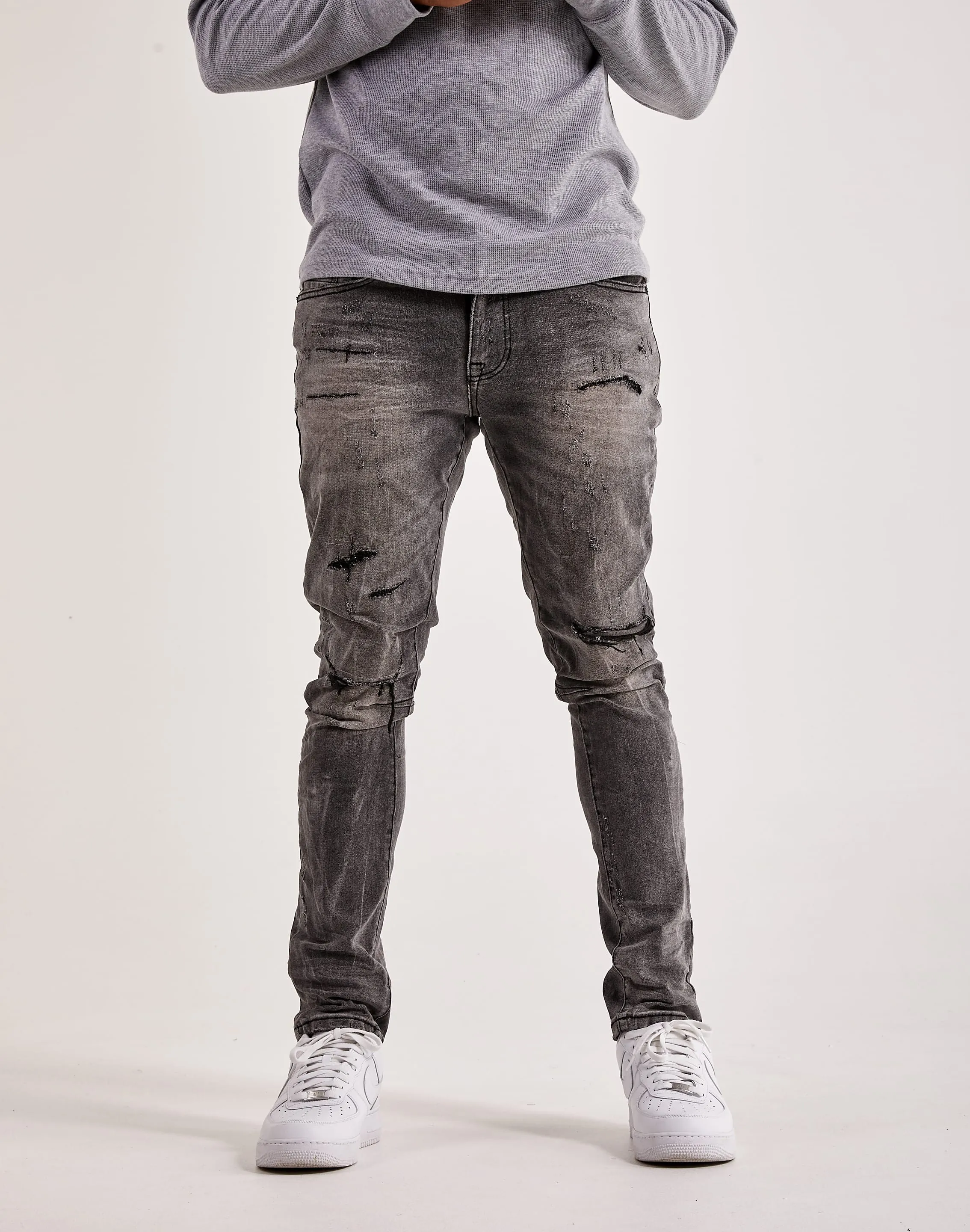 Fashion models Smoke Rise Rip & Repair Jeans Fashionable goods